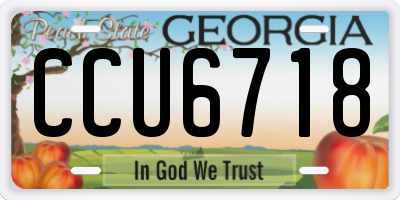 GA license plate CCU6718