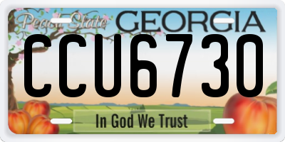 GA license plate CCU6730