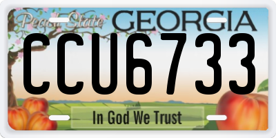 GA license plate CCU6733