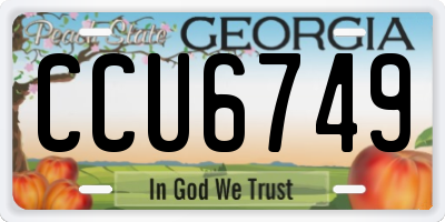 GA license plate CCU6749