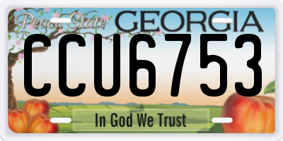 GA license plate CCU6753