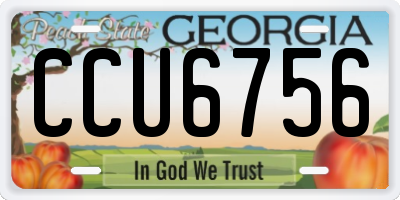 GA license plate CCU6756