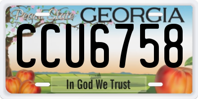 GA license plate CCU6758
