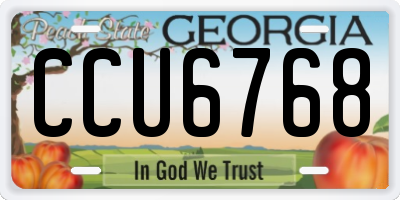 GA license plate CCU6768