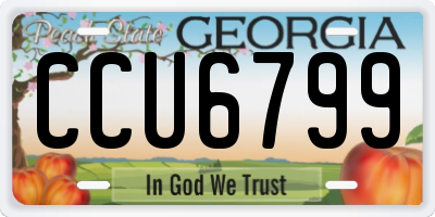 GA license plate CCU6799