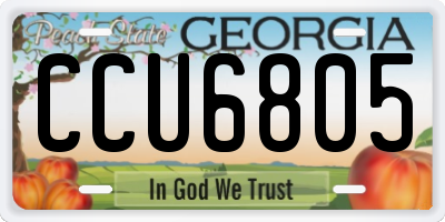 GA license plate CCU6805