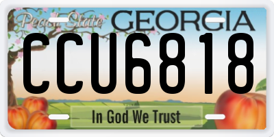 GA license plate CCU6818