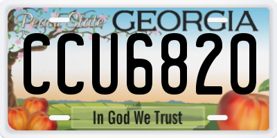 GA license plate CCU6820
