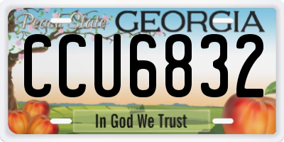 GA license plate CCU6832