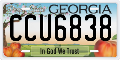 GA license plate CCU6838