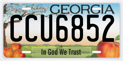 GA license plate CCU6852