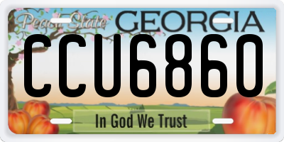 GA license plate CCU6860