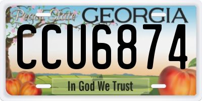 GA license plate CCU6874