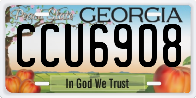 GA license plate CCU6908
