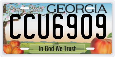 GA license plate CCU6909