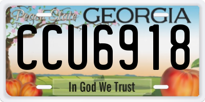GA license plate CCU6918