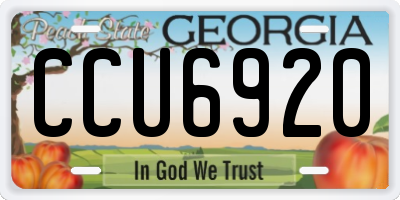 GA license plate CCU6920