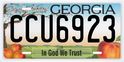 GA license plate CCU6923