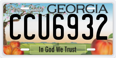 GA license plate CCU6932