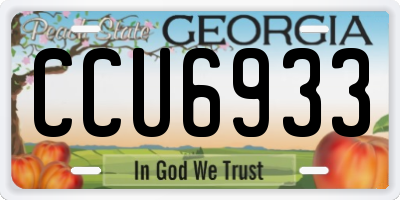 GA license plate CCU6933