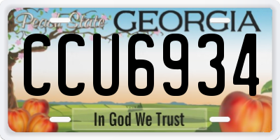 GA license plate CCU6934