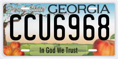 GA license plate CCU6968