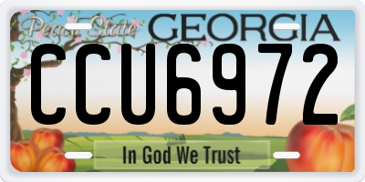 GA license plate CCU6972