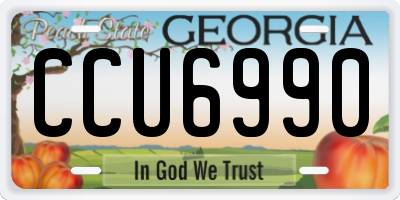 GA license plate CCU6990