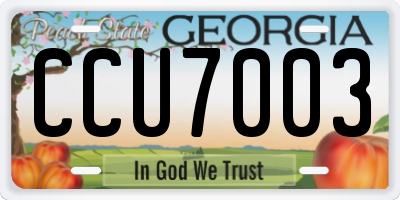 GA license plate CCU7003
