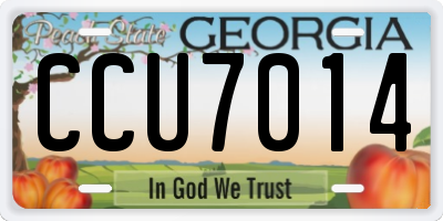 GA license plate CCU7014