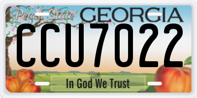 GA license plate CCU7022
