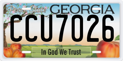 GA license plate CCU7026