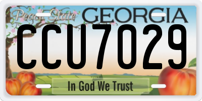 GA license plate CCU7029