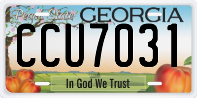 GA license plate CCU7031