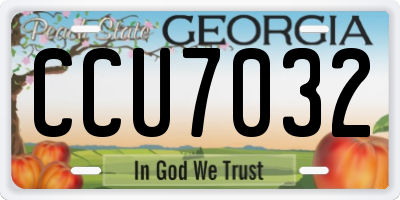 GA license plate CCU7032