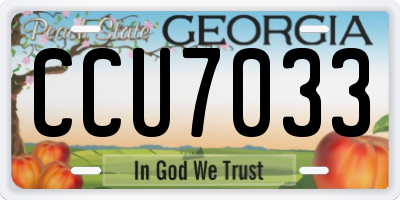 GA license plate CCU7033