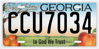 GA license plate CCU7034