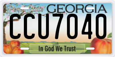 GA license plate CCU7040