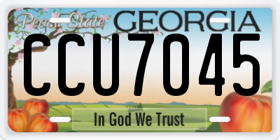 GA license plate CCU7045