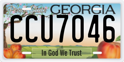 GA license plate CCU7046