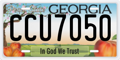 GA license plate CCU7050