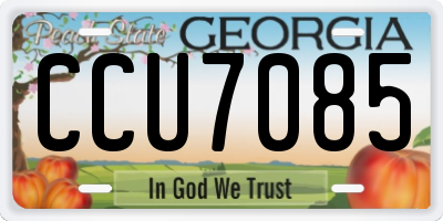 GA license plate CCU7085