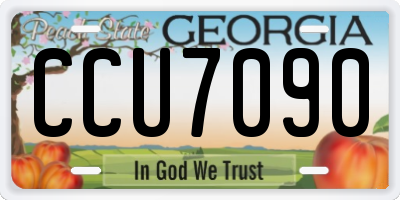 GA license plate CCU7090