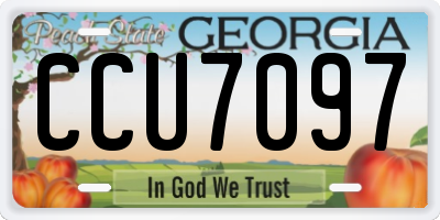 GA license plate CCU7097