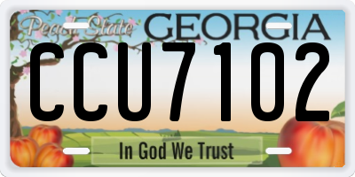 GA license plate CCU7102