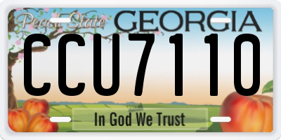 GA license plate CCU7110