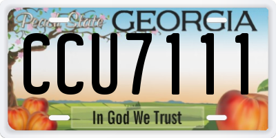 GA license plate CCU7111