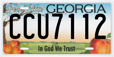 GA license plate CCU7112