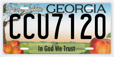 GA license plate CCU7120