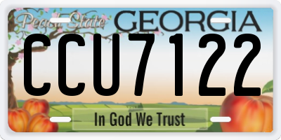 GA license plate CCU7122